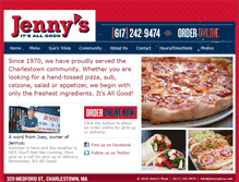 Tablet Screenshot of jennyspizza.com